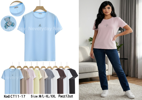 Bluzki damskie Roz M/L-XL-2XL, Mix Kolor Paczka 12 szt